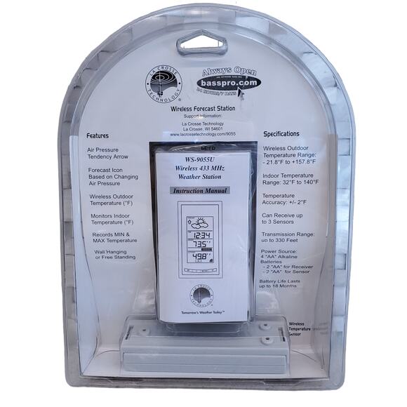 Bass Pro Shops Wireless Weather Station Weather Forecast Outdoor Sensor La Cross - Picture 6 of 12